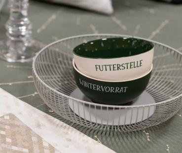Preview: 2-er Set Schalen "Natural Winter", IHR Ideal Home Range, grün/cremeweiß