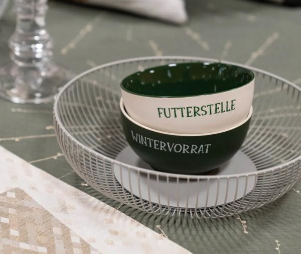 2-er Set Schalen "Natural Winter", IHR Ideal Home Range, grün/cremeweiß